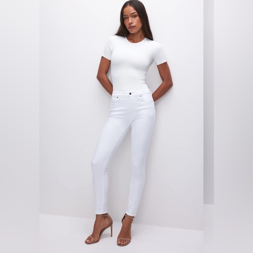 GOOD AMERICAN Good Legs White Skinny Jeans Stretch Fabric 15/33
